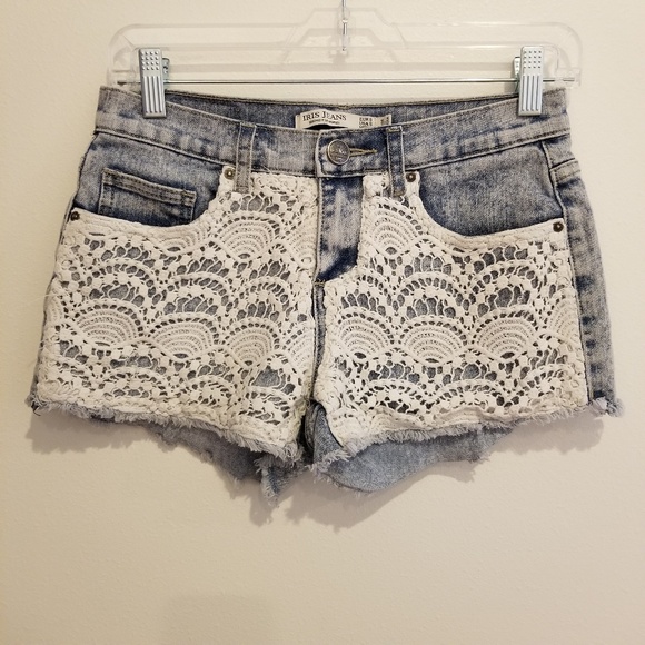 iris Pants - Iris Jeans Lace Crocheted Shorts Size Small